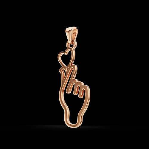 Finger Heart Pendant Minimalist 3D Model 3D print model