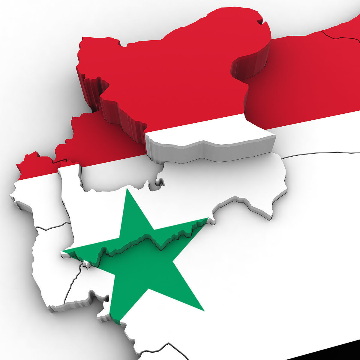 3d Political Map of Syria 3D model_4