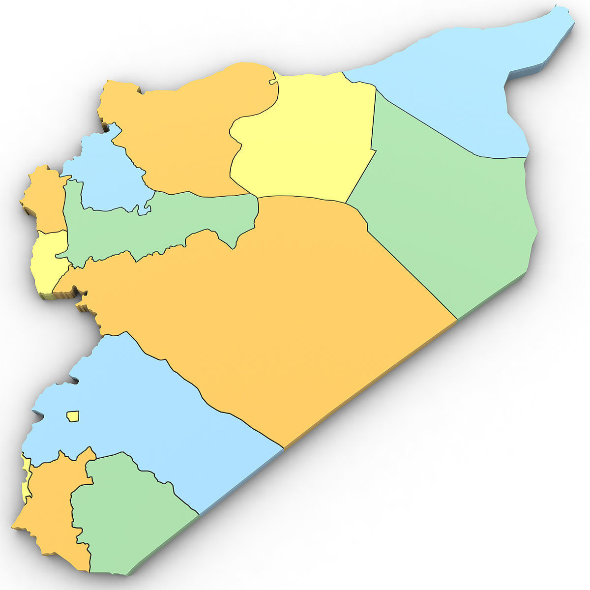 3d Political Map of Syria 3D model_1