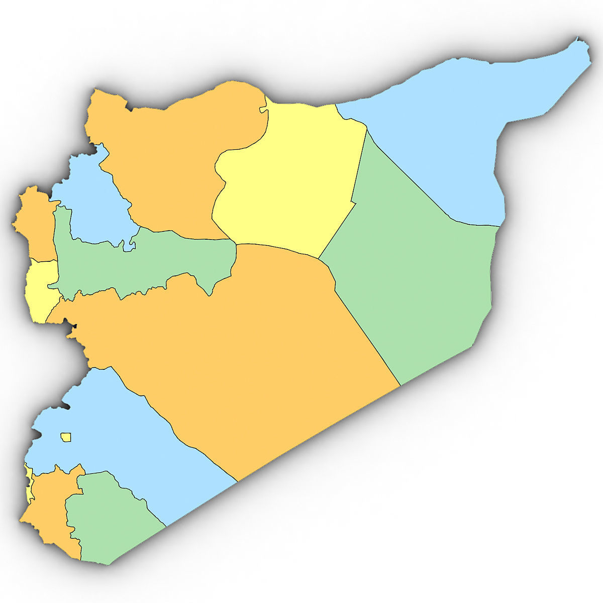 3d Political Map of Syria 3D model_7