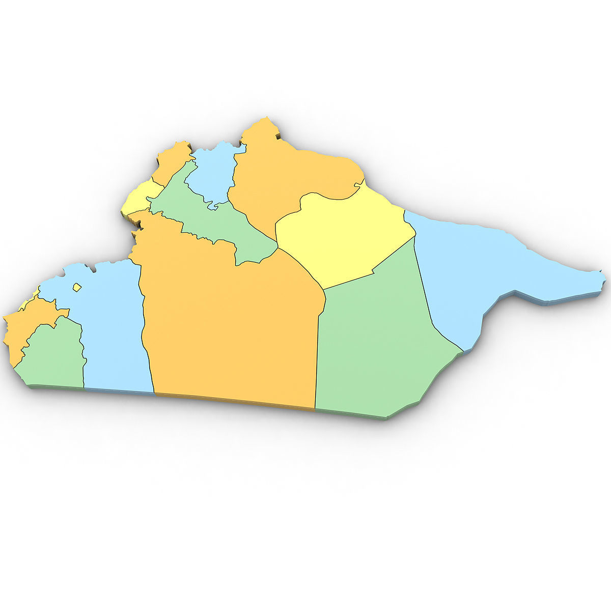 3d Political Map of Syria 3D model_3