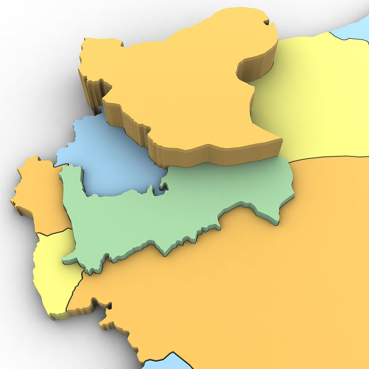 3d Political Map of Syria 3D model_5
