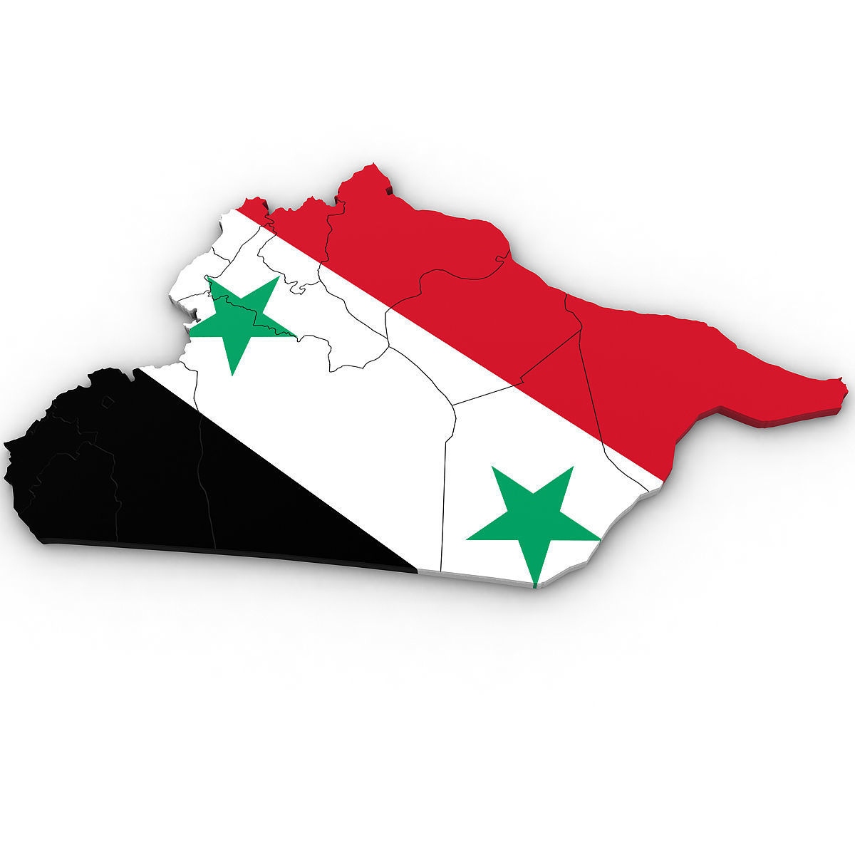 3d Political Map of Syria 3D model_2