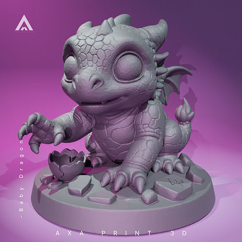 Cute Baby Dragon 3D print model