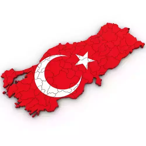 3d Poltiical Map of Turkey