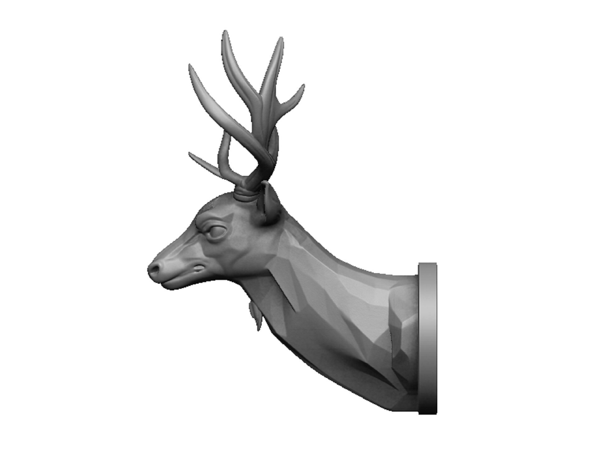 deer head 3D print model_4