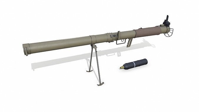 Type 4 70 mm Anti Tank Rocket Launcher Low-poly PBR Low-poly 3D model