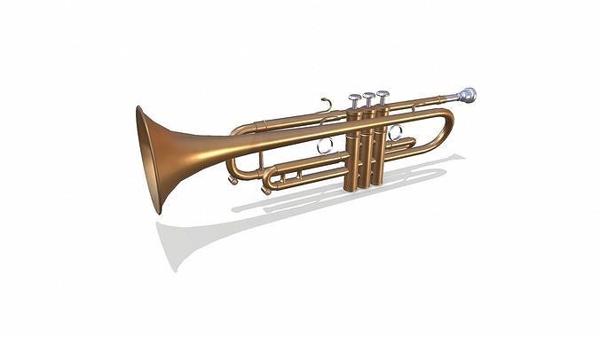 Trumpet Musical Instrument Low-poly PBR Low-poly 3D model