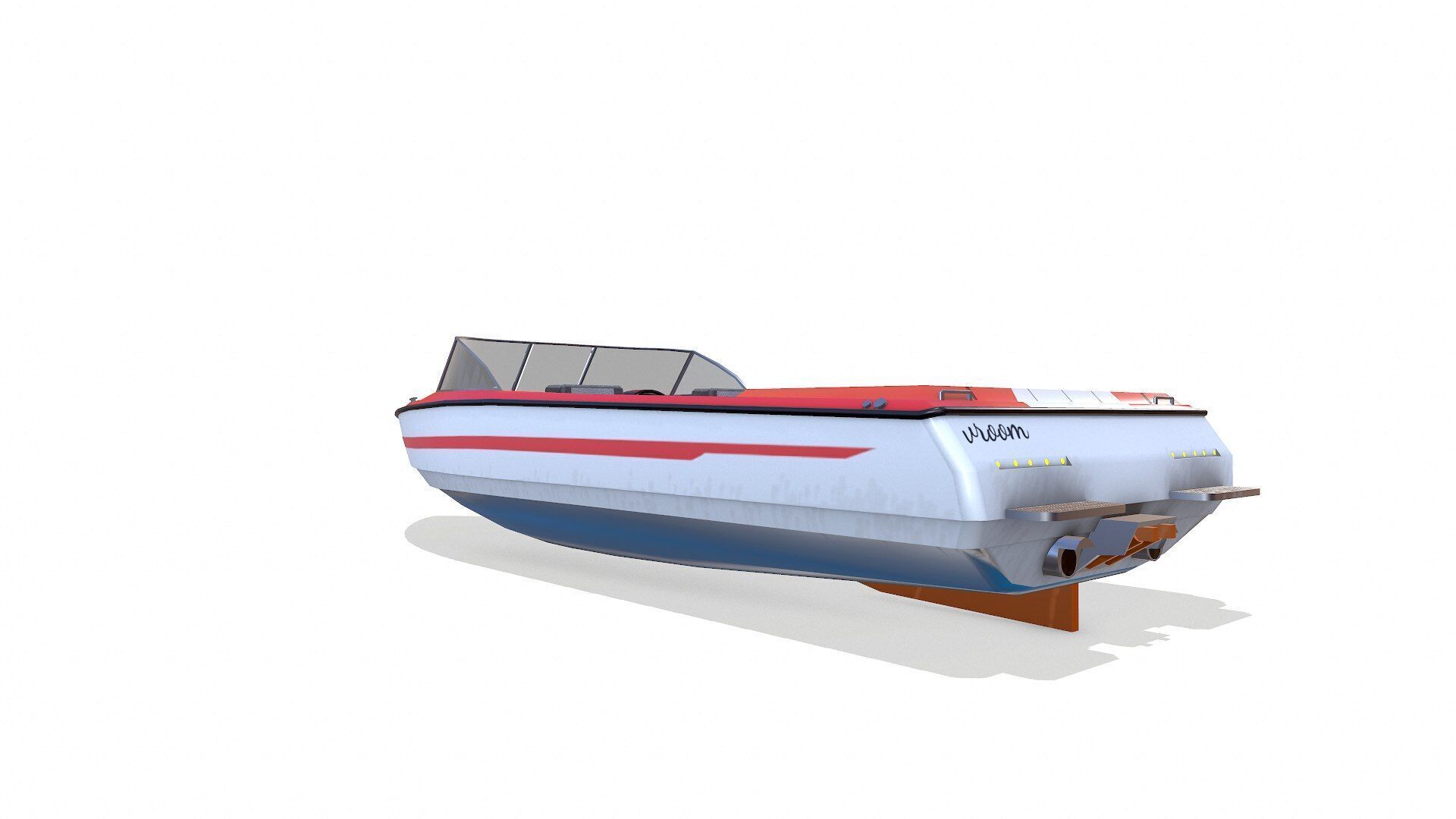 Speedboat 8 Low-poly PBR Low-poly 3D model_5