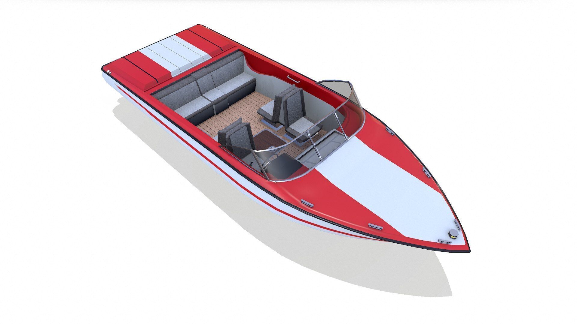 Speedboat 8 Low-poly PBR Low-poly 3D model_11