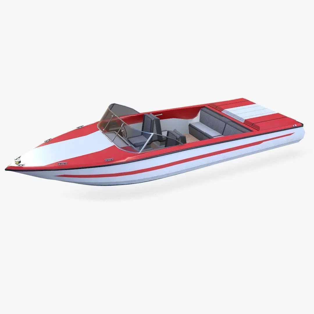Speedboat 8 Low-poly PBR Low-poly 3D model_0
