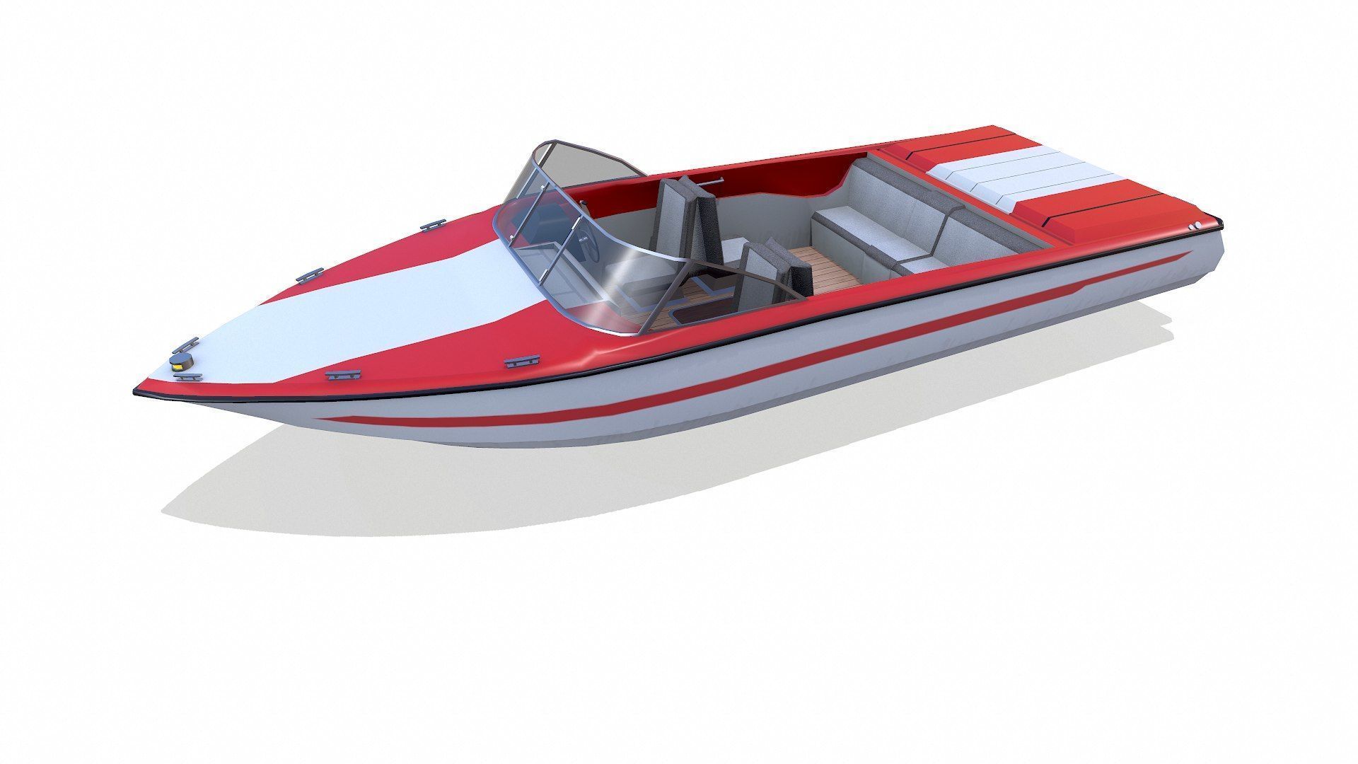Speedboat 8 Low-poly PBR Low-poly 3D model_2
