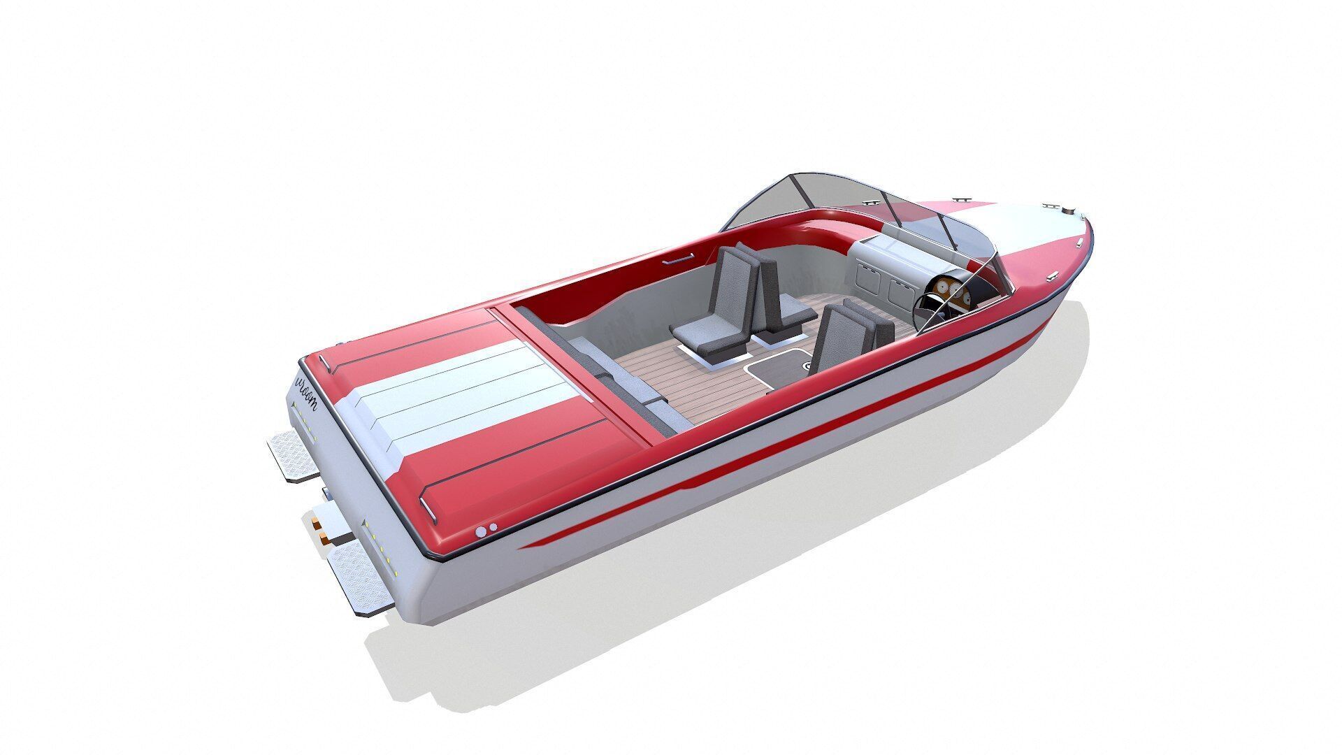 Speedboat 8 Low-poly PBR Low-poly 3D model_21