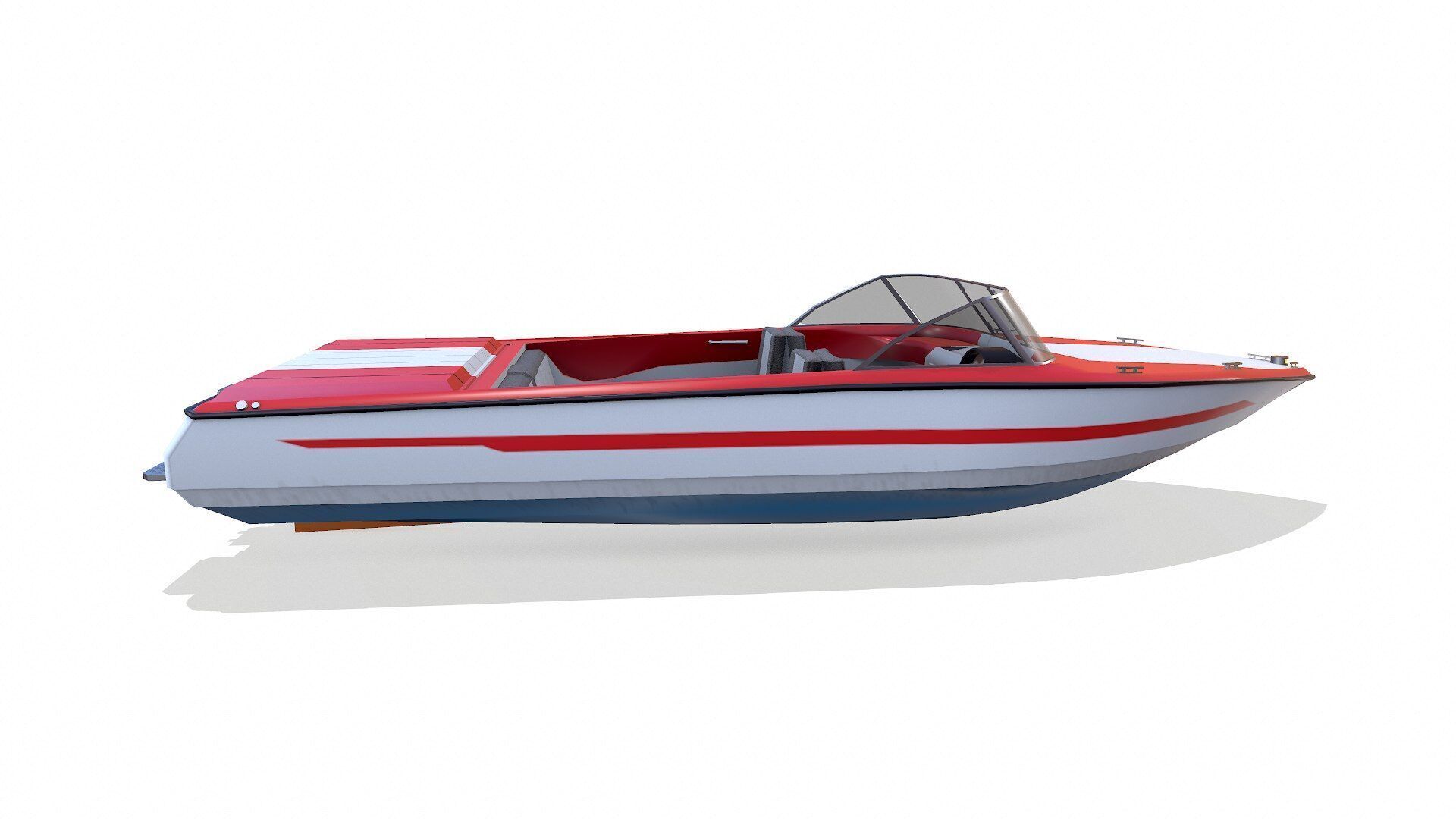 Speedboat 8 Low-poly PBR Low-poly 3D model_8