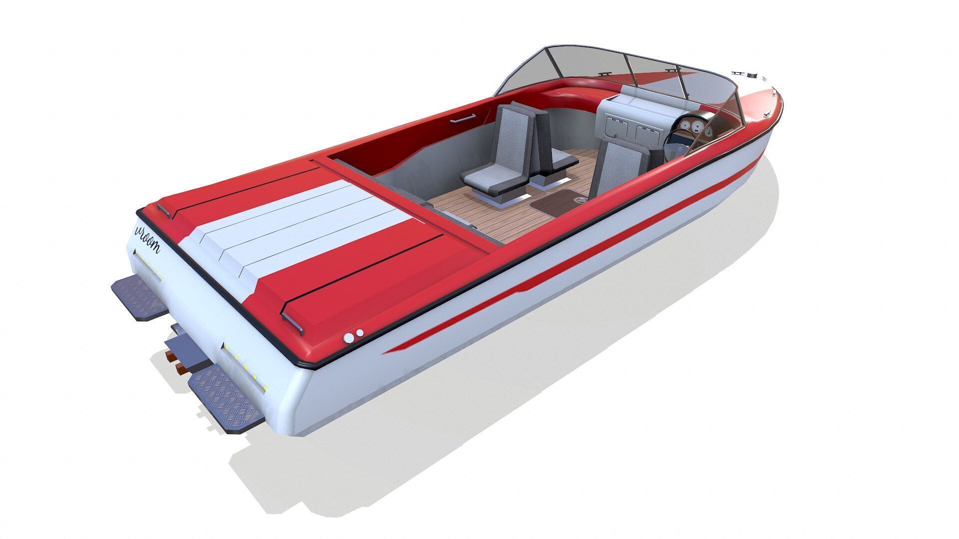 Speedboat 8 Low-poly PBR Low-poly 3D model_7