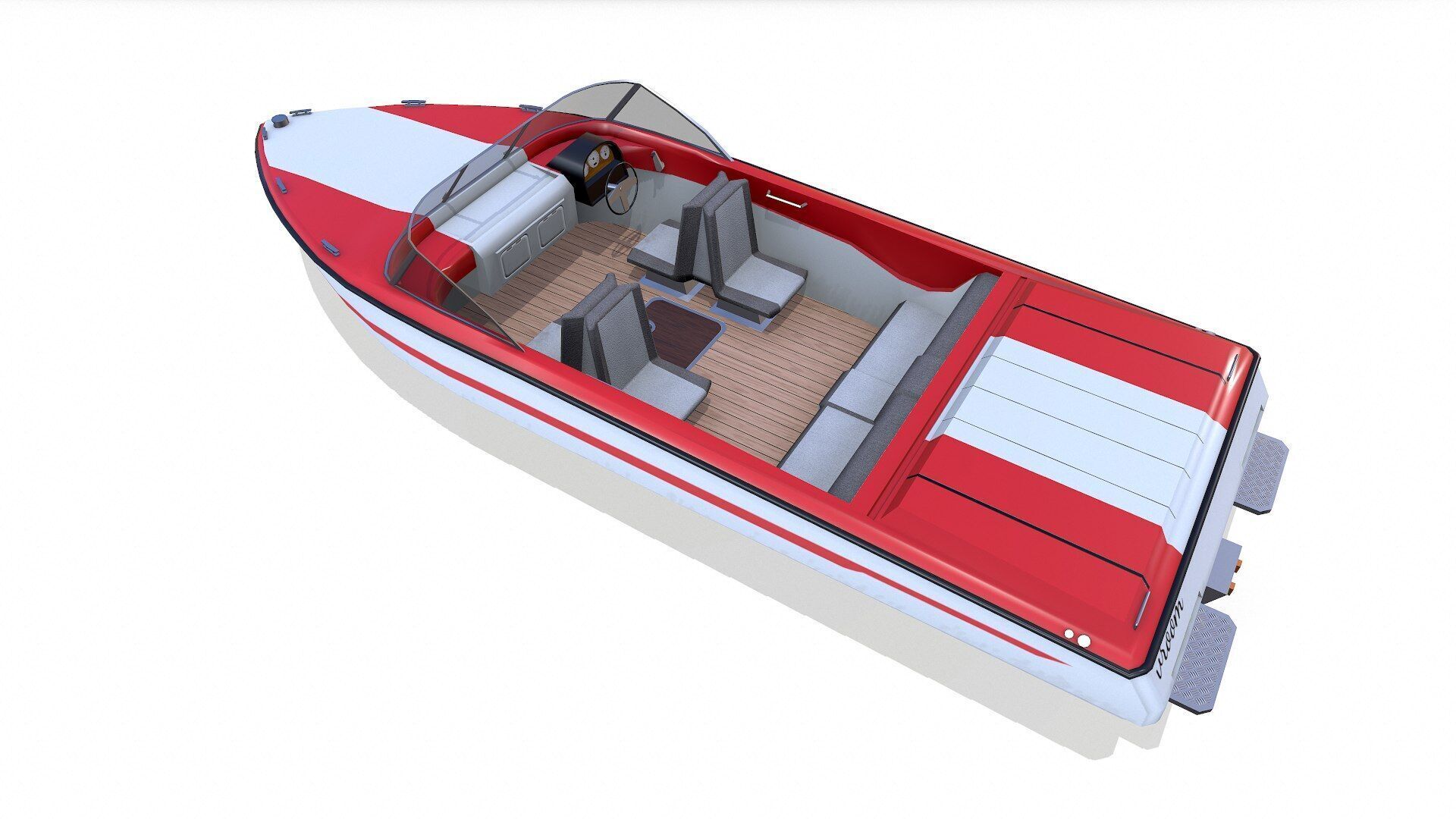 Speedboat 8 Low-poly PBR Low-poly 3D model_4