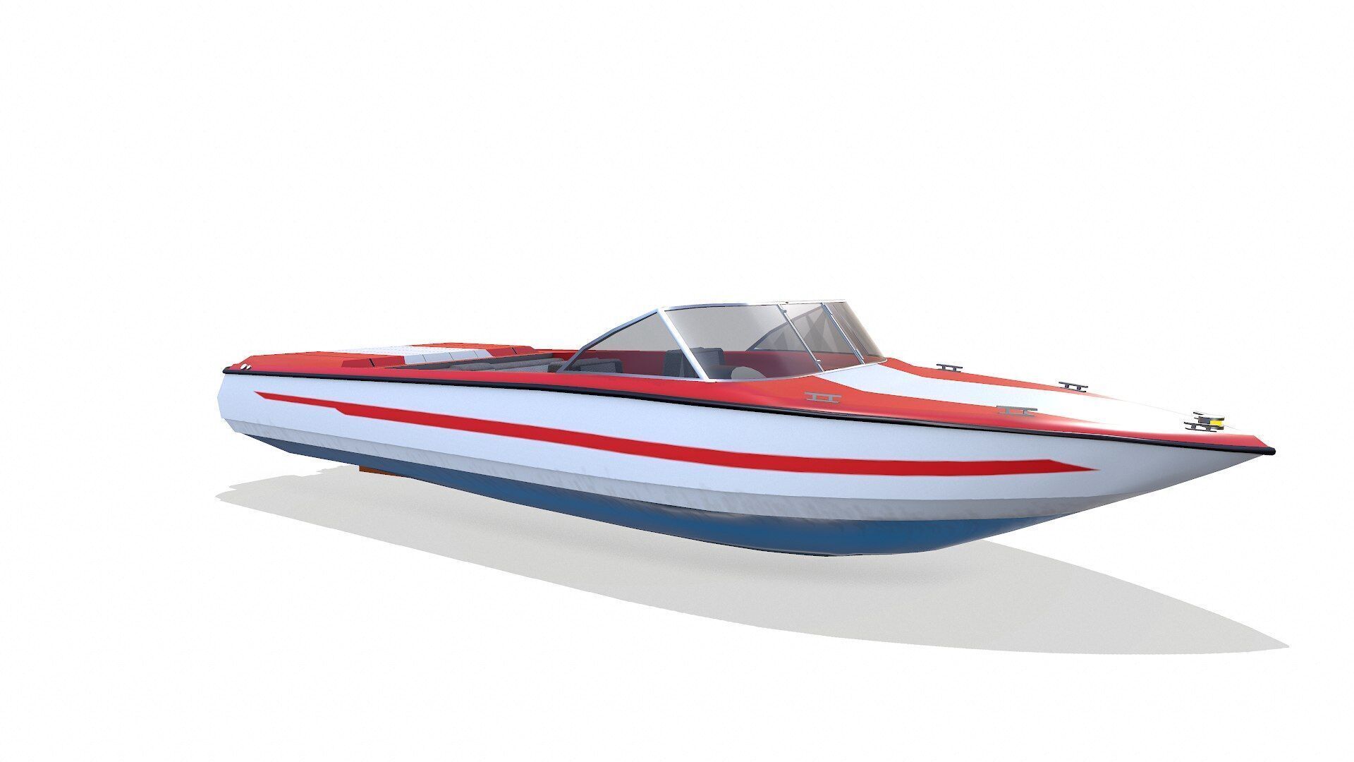 Speedboat 8 Low-poly PBR Low-poly 3D model_10