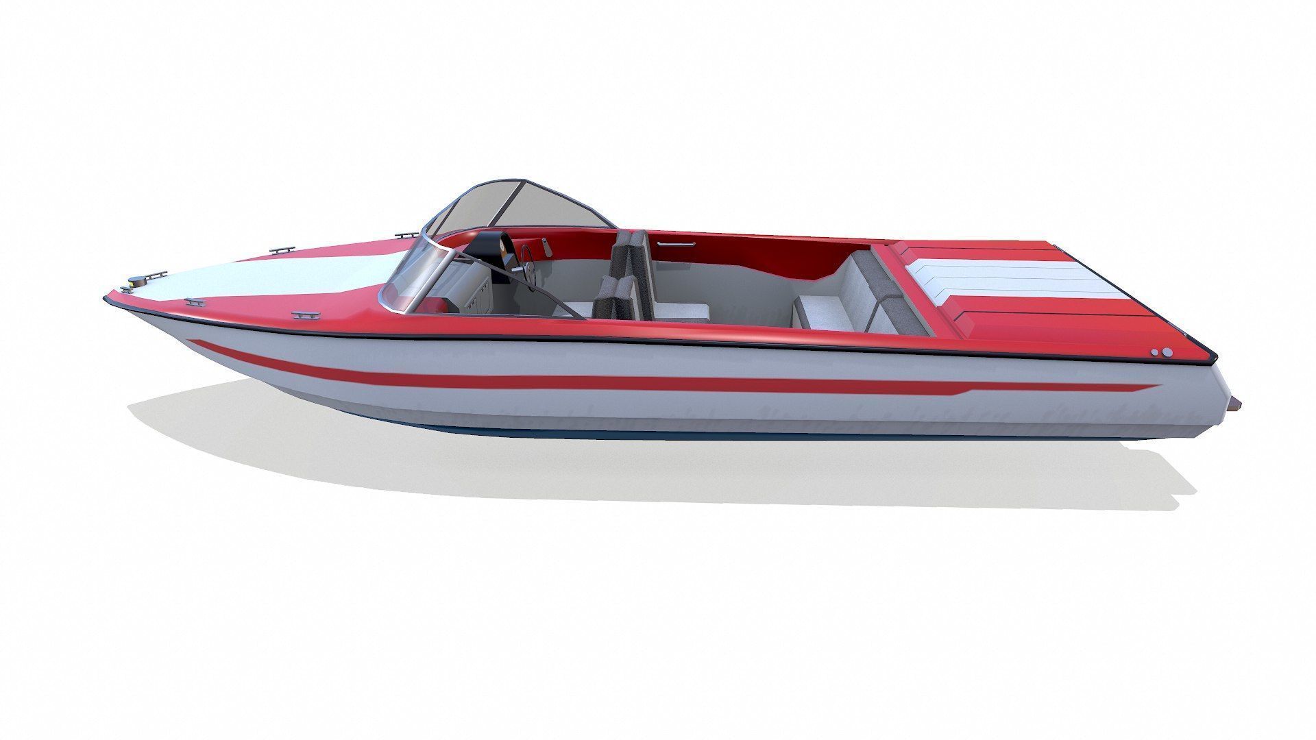 Speedboat 8 Low-poly PBR Low-poly 3D model_3