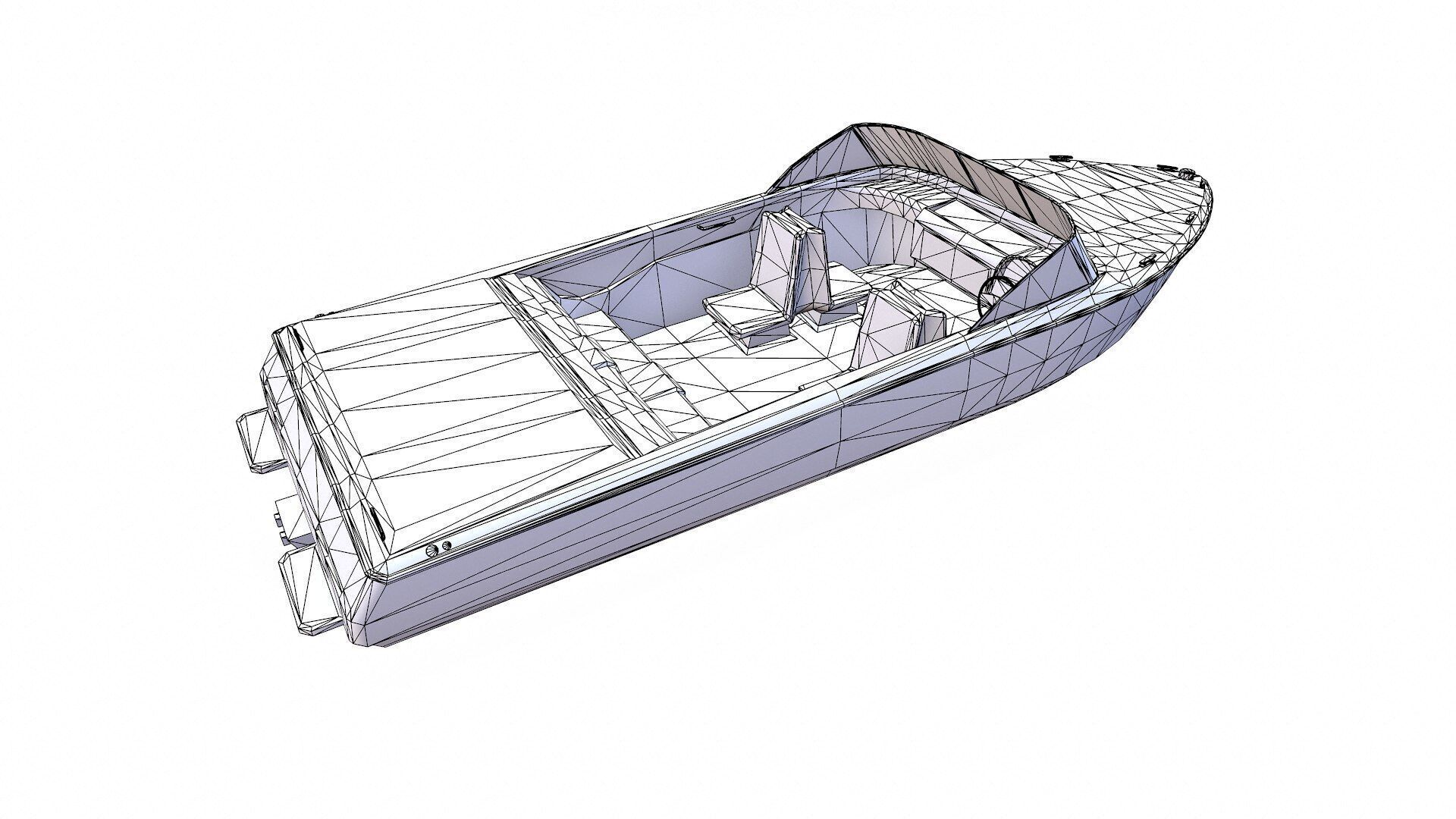 Speedboat 8 Low-poly PBR Low-poly 3D model_23