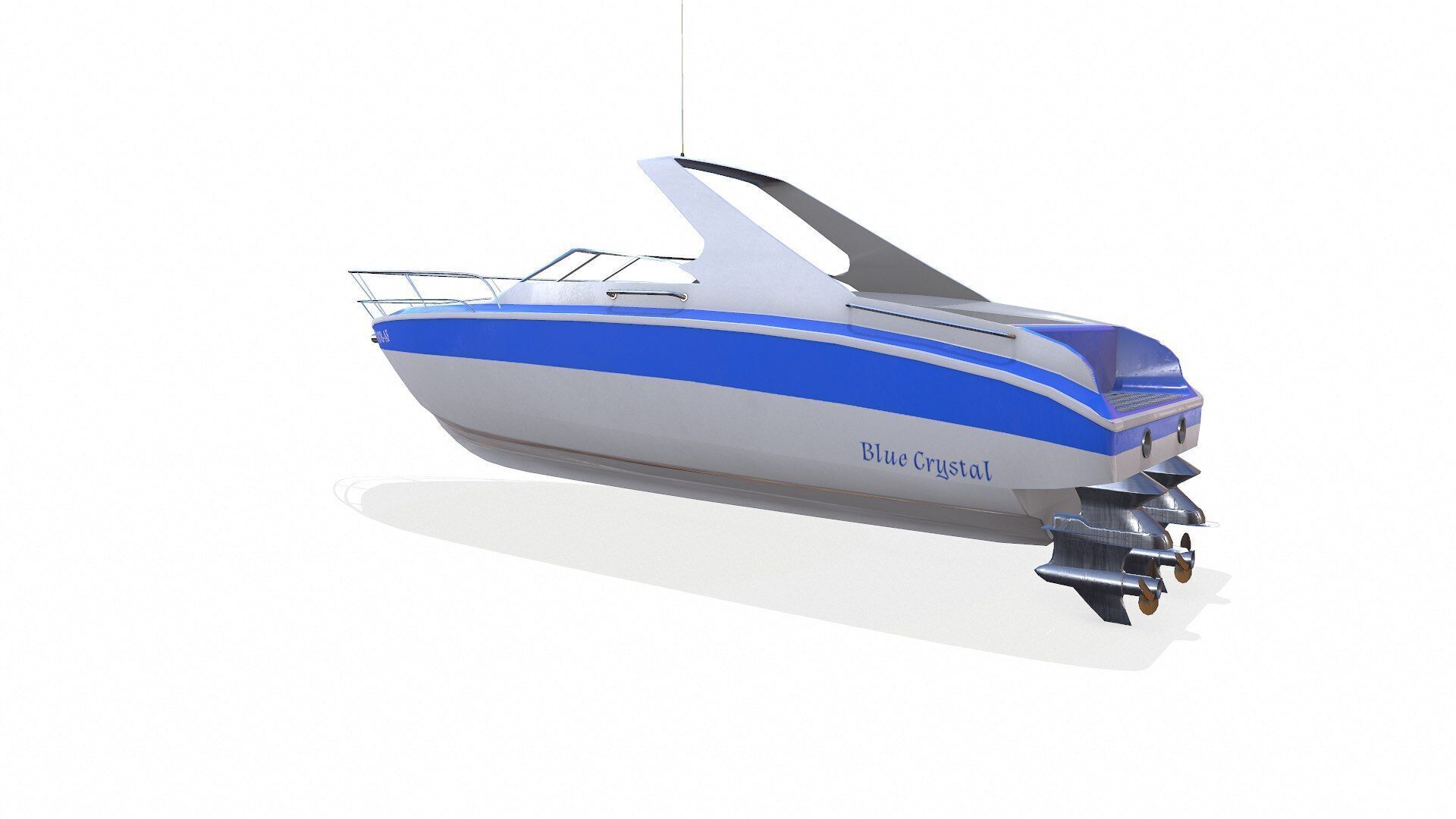 Speedboat 015 Low-poly PBR Low-poly 3D model_4