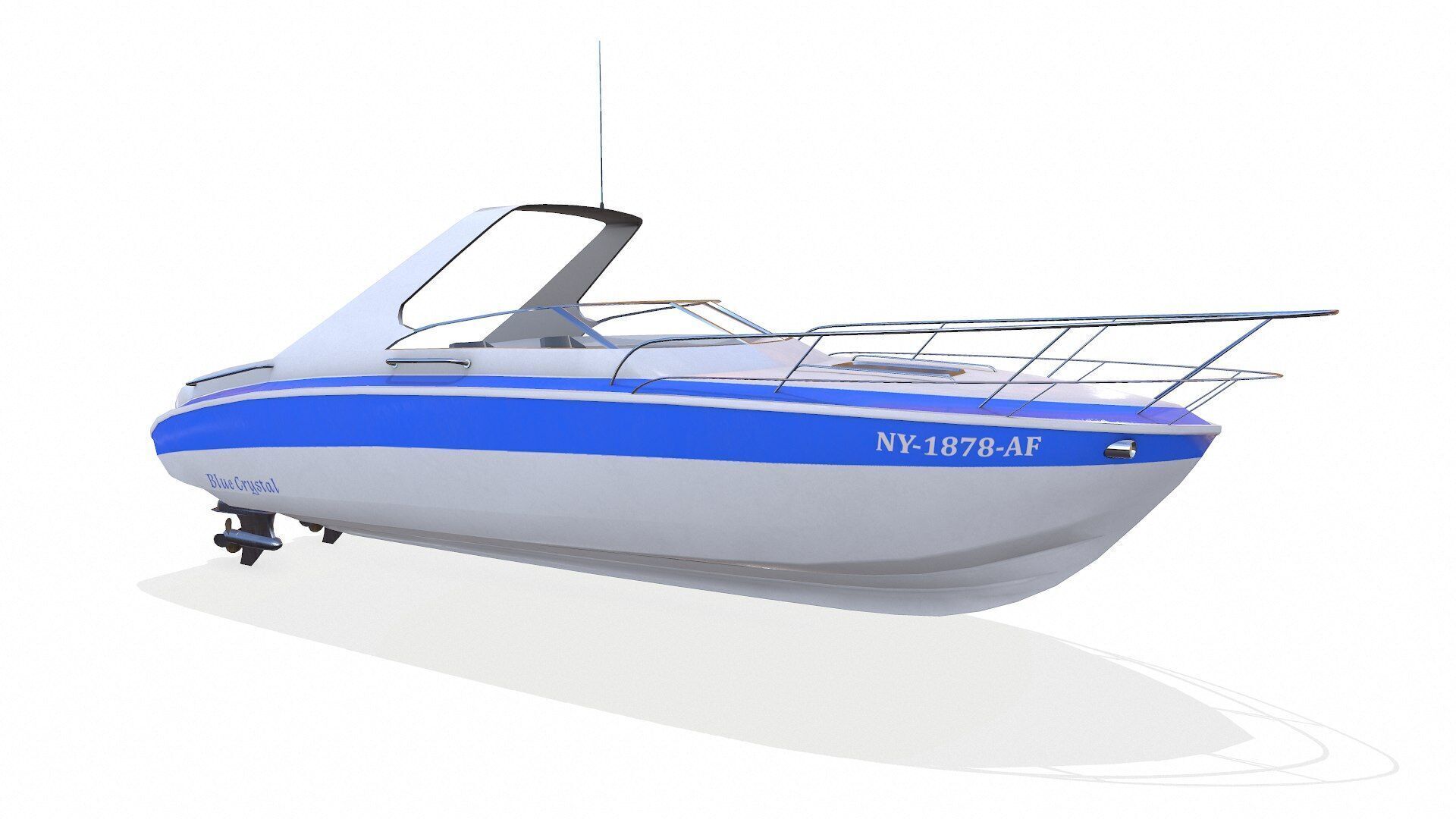 Speedboat 015 Low-poly PBR Low-poly 3D model_11