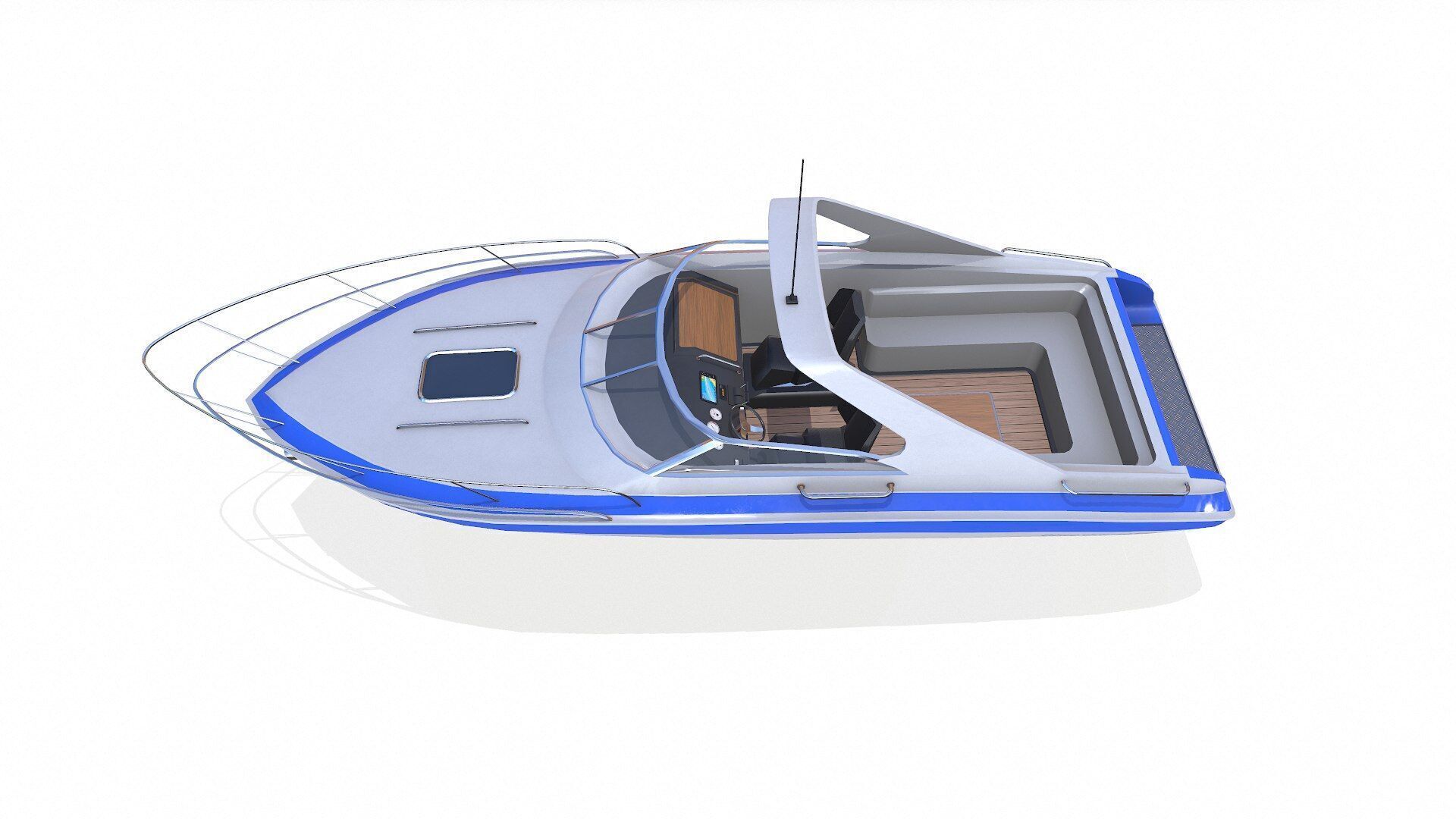 Speedboat 015 Low-poly PBR Low-poly 3D model_3