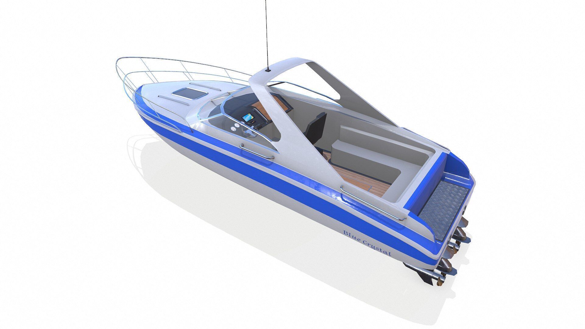 Speedboat 015 Low-poly PBR Low-poly 3D model_5