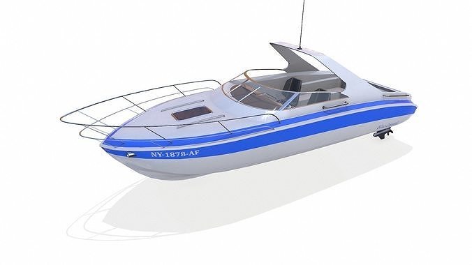 Speedboat 015 Low-poly PBR Low-poly 3D model