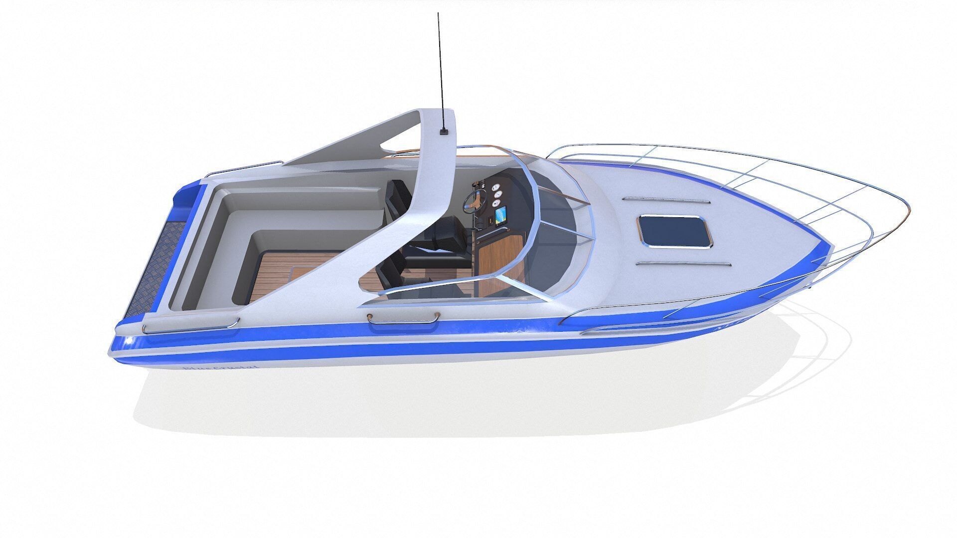 Speedboat 015 Low-poly PBR Low-poly 3D model_10