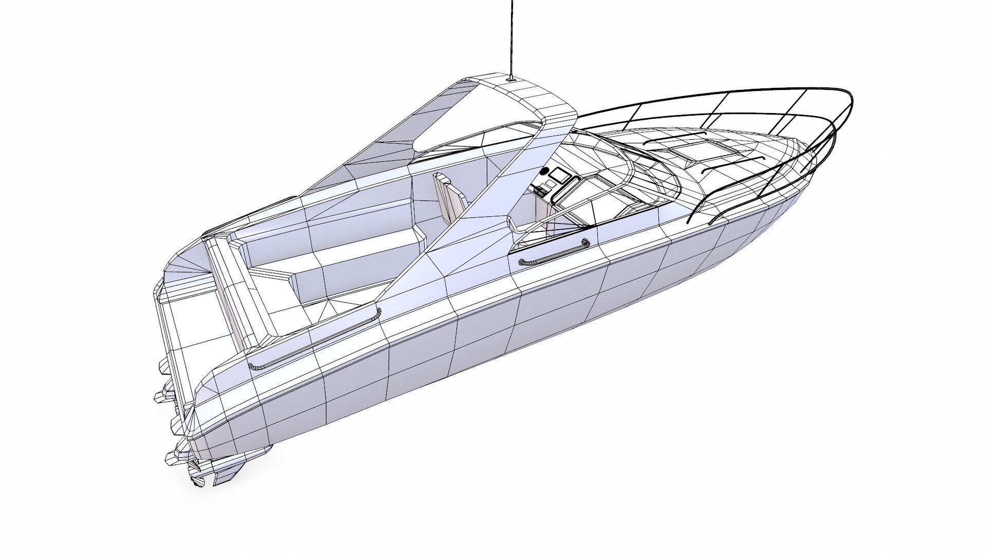 Speedboat 015 Low-poly PBR Low-poly 3D model_22
