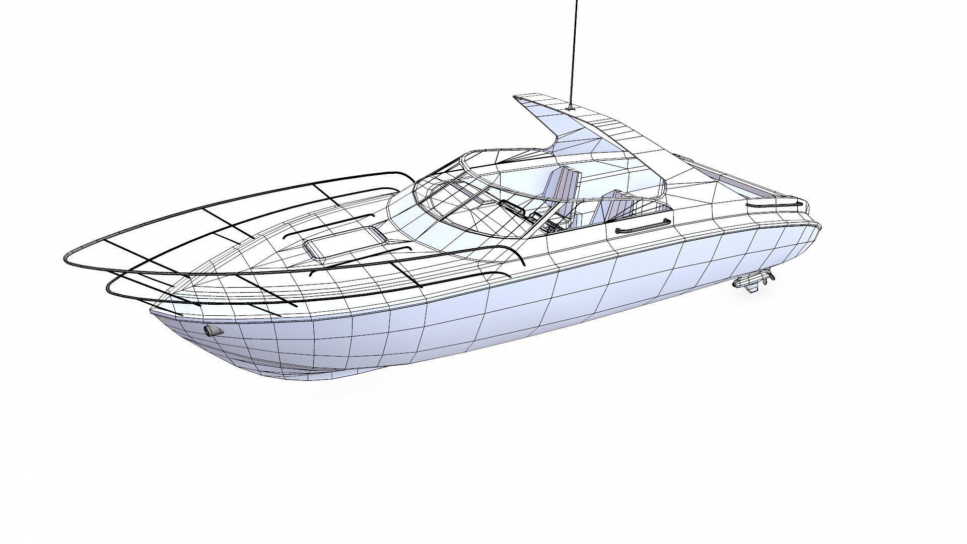 Speedboat 015 Low-poly PBR Low-poly 3D model_20