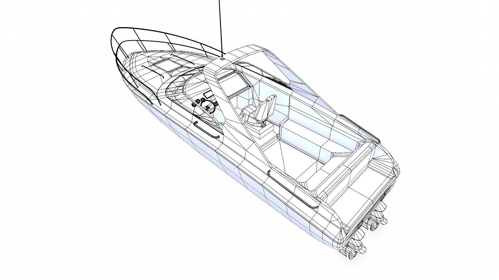Speedboat 015 Low-poly PBR Low-poly 3D model_21