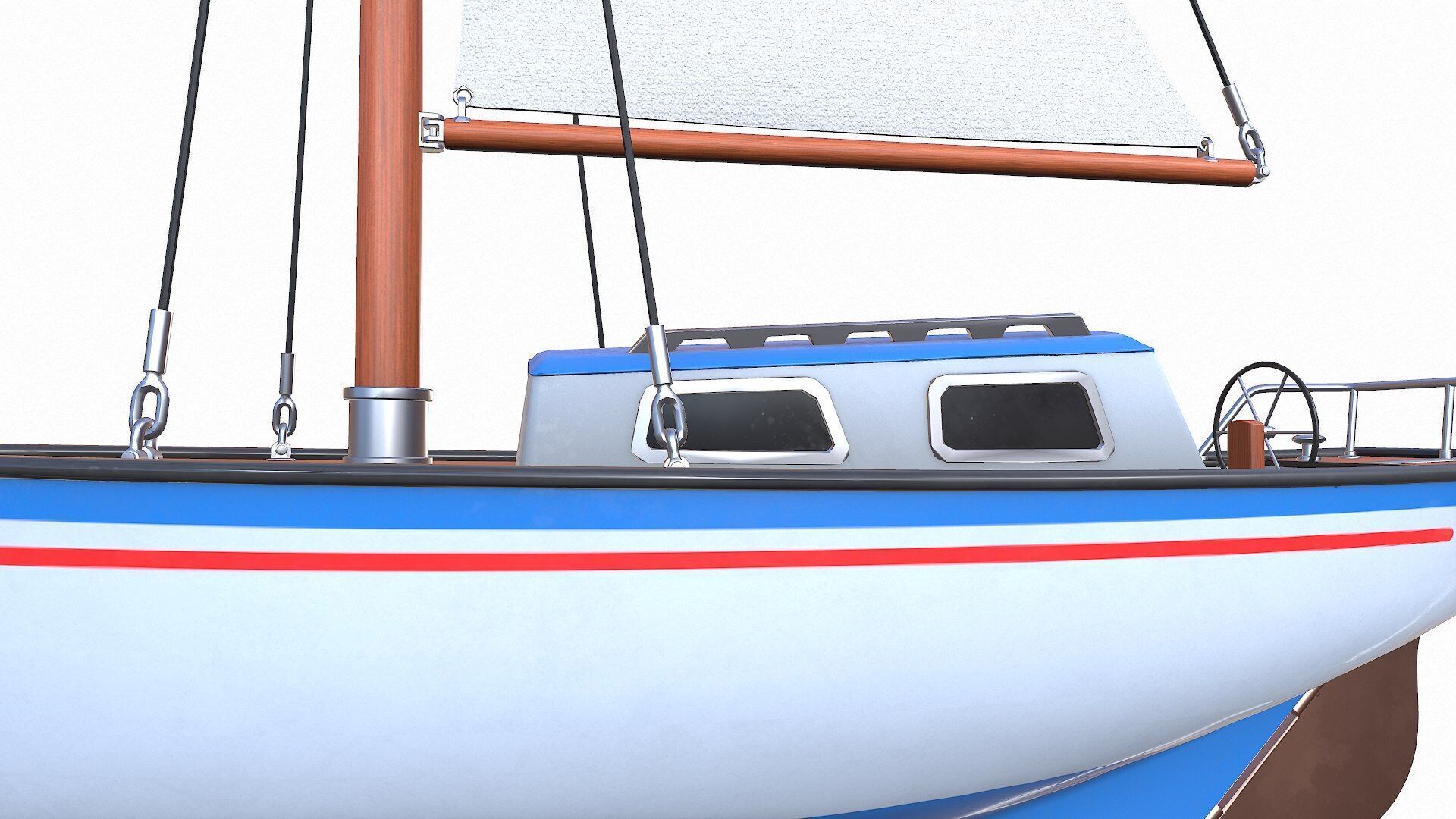 Sailing Yacht 02 Low-poly PBR Low-poly 3D model_20