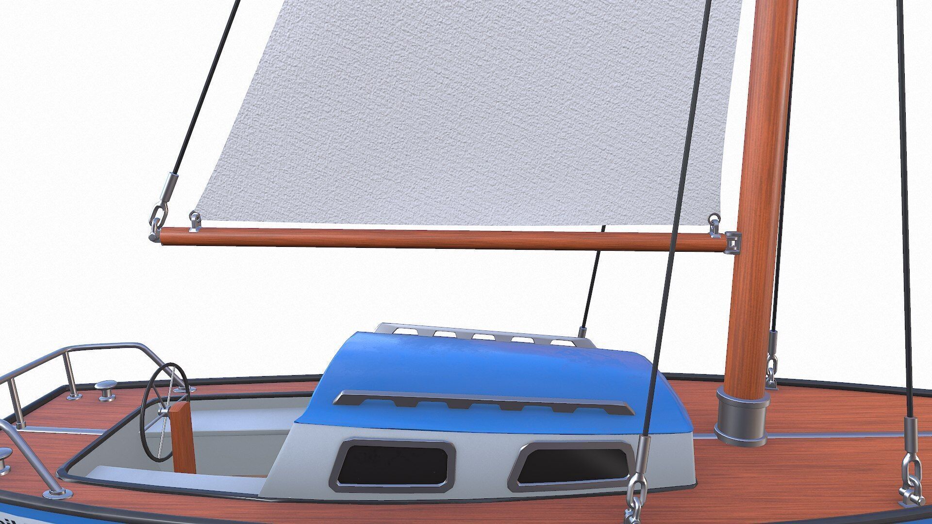Sailing Yacht 02 Low-poly PBR Low-poly 3D model_18