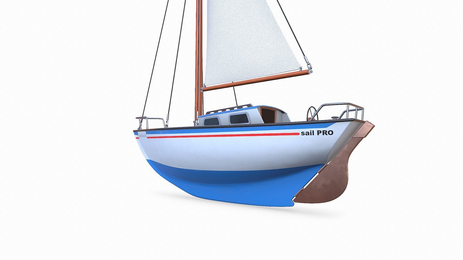 Sailing Yacht 02 Low-poly PBR Low-poly 3D model_5