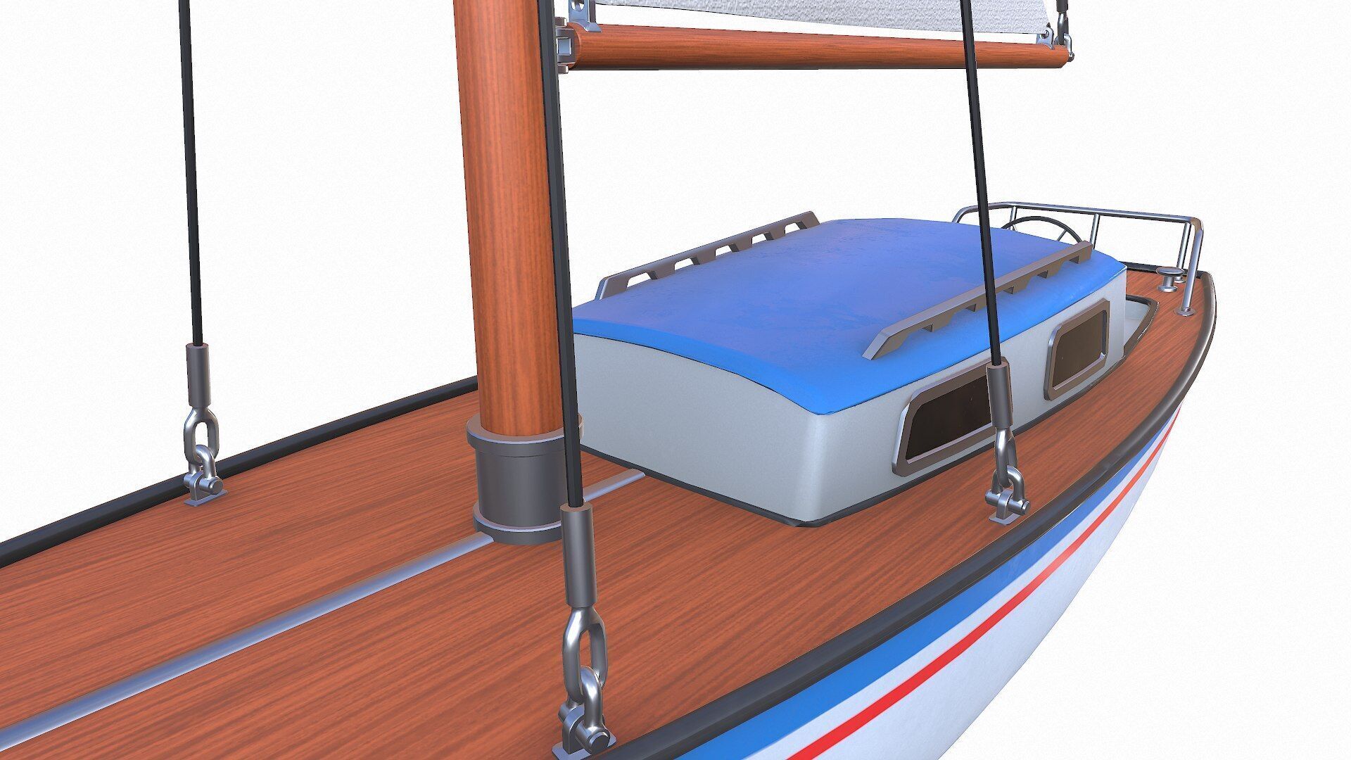 Sailing Yacht 02 Low-poly PBR Low-poly 3D model_21