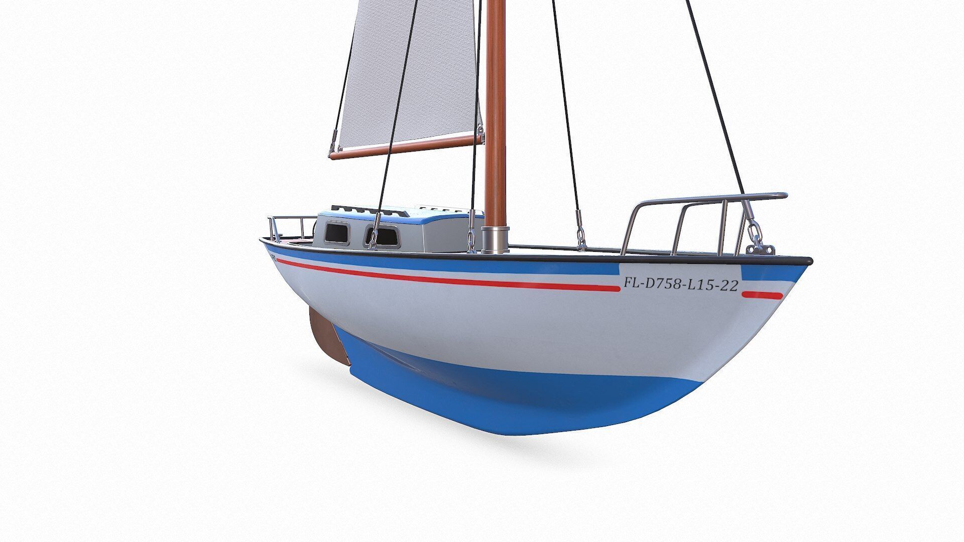 Sailing Yacht 02 Low-poly PBR Low-poly 3D model_11