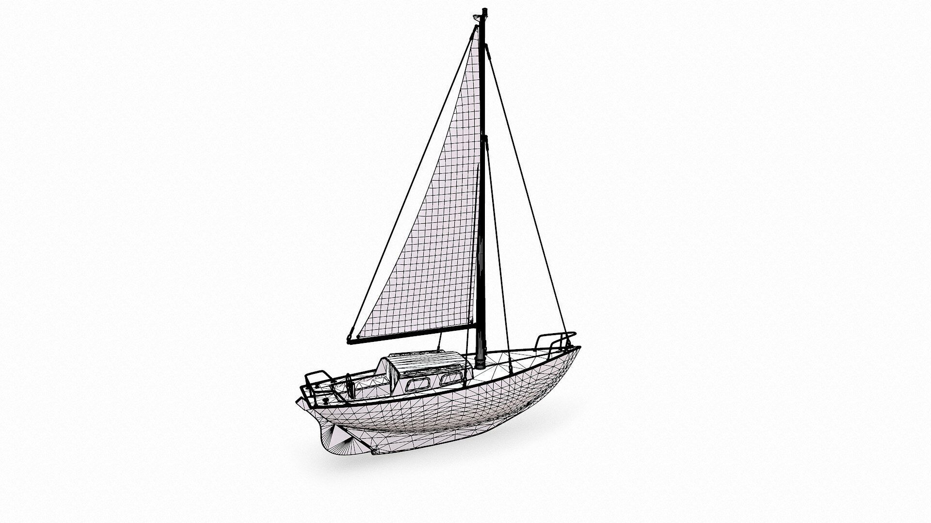 Sailing Yacht 02 Low-poly PBR Low-poly 3D model_23