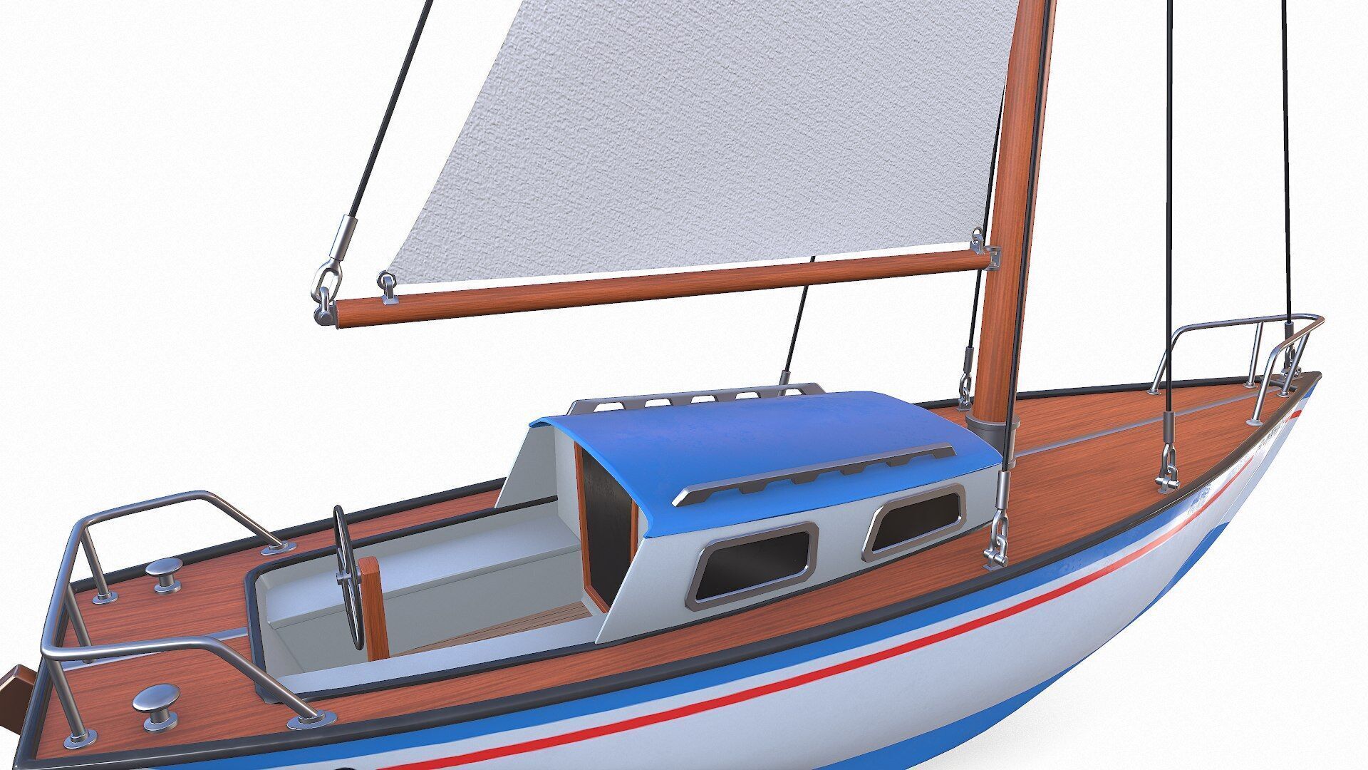 Sailing Yacht 02 Low-poly PBR Low-poly 3D model_17