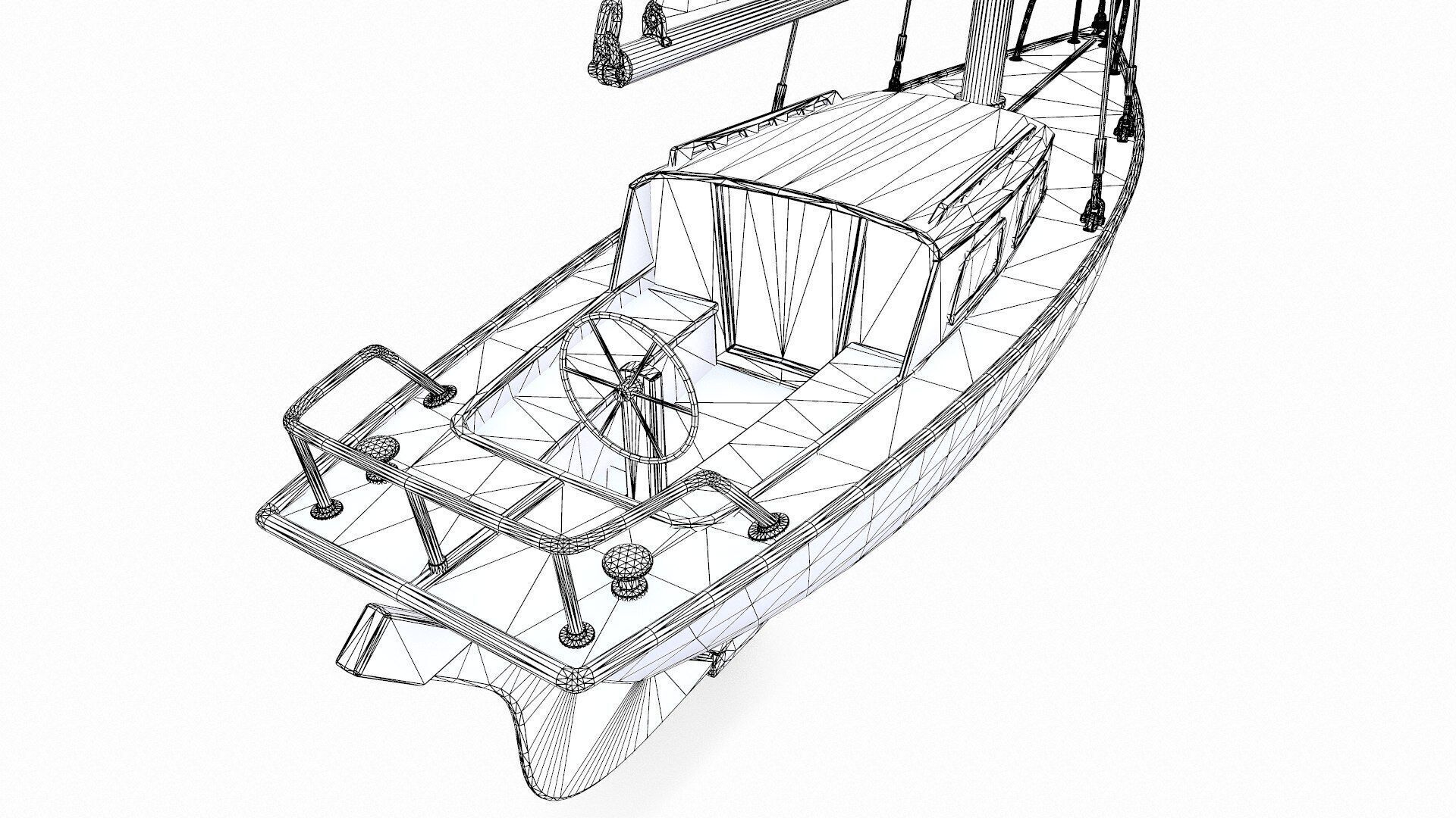 Sailing Yacht 02 Low-poly PBR Low-poly 3D model_26