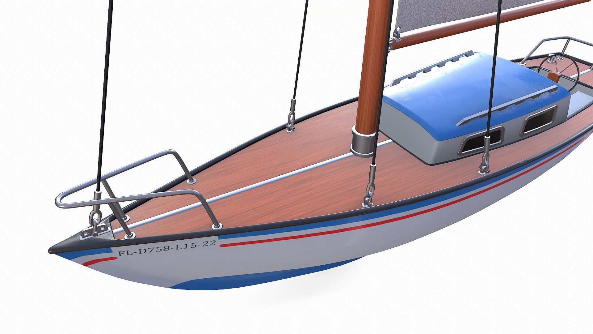 Sailing Yacht 02 Low-poly PBR Low-poly 3D model_15