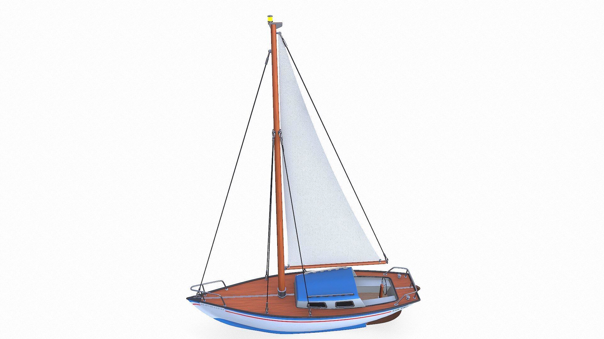 Sailing Yacht 02 Low-poly PBR Low-poly 3D model_13