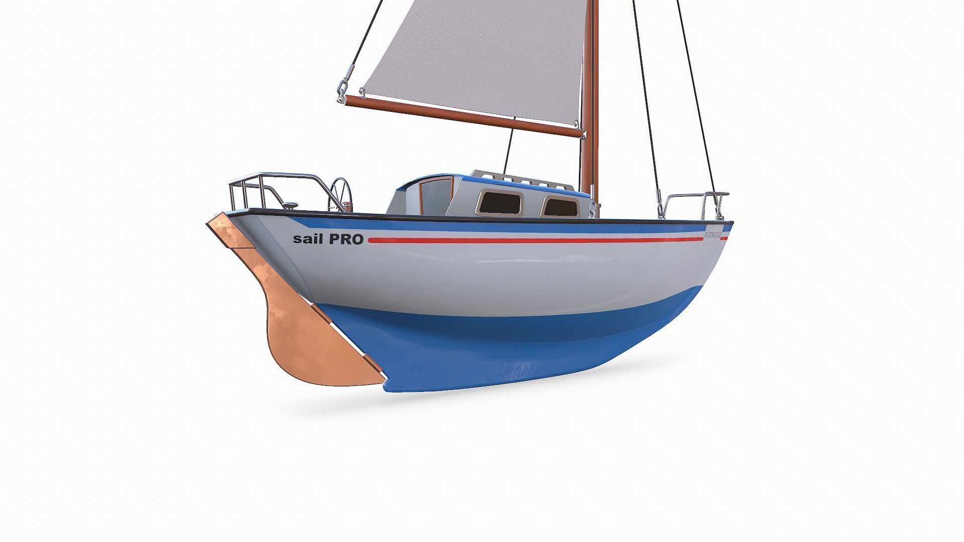 Sailing Yacht 02 Low-poly PBR Low-poly 3D model_7