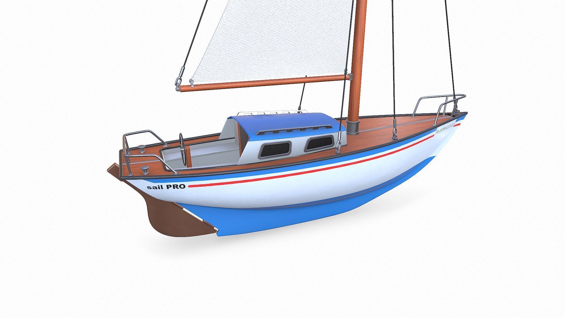 Sailing Yacht 02 Low-poly PBR Low-poly 3D model_8