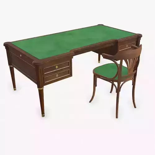 Old Wooden Table and Chair01 Low-poly PBR