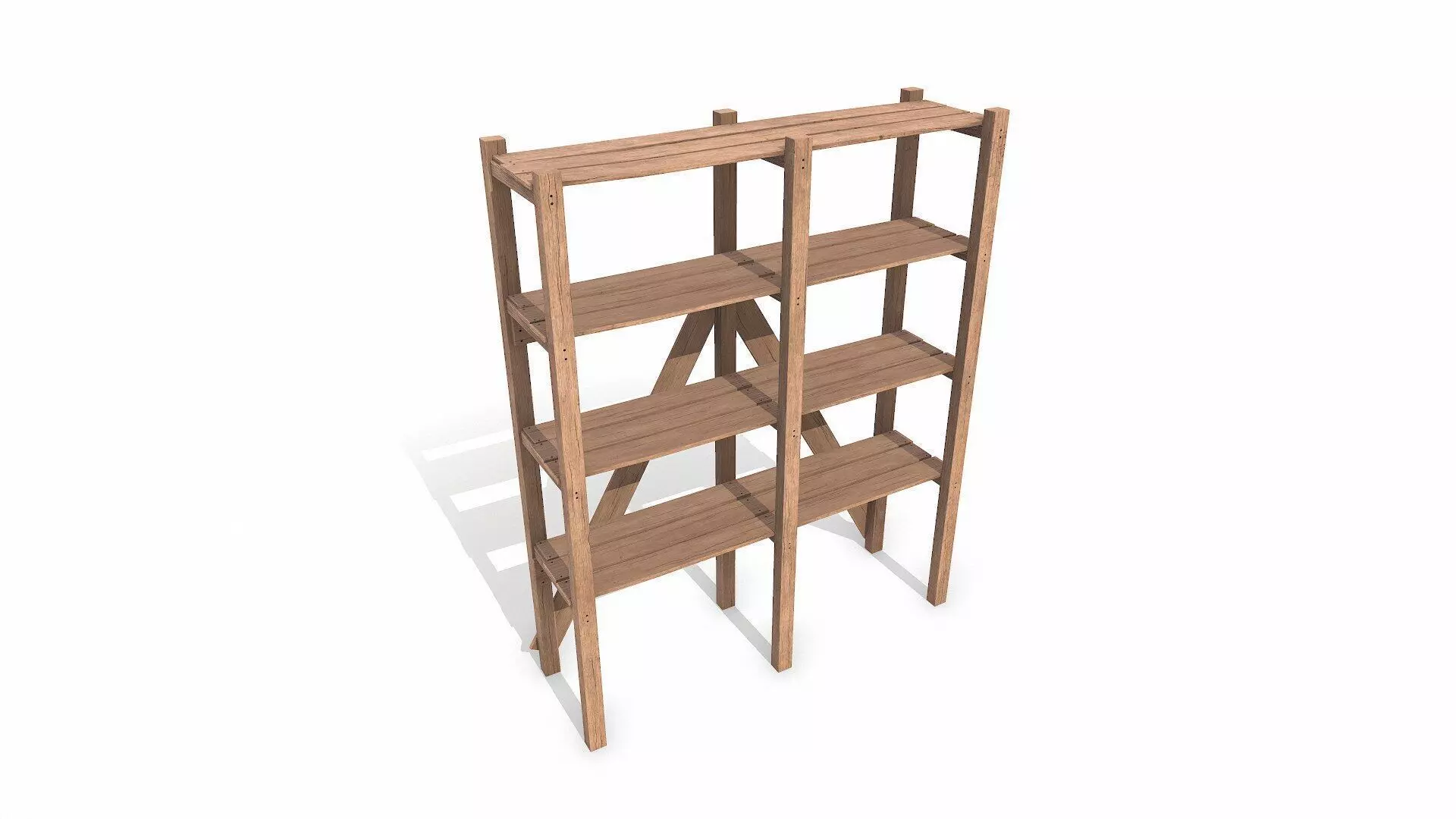 Old Wooden storage Shelf Low-poly PBR Free low-poly 3D model