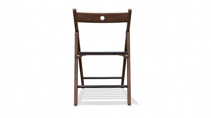 Old Wooden Folding Chair low-poly PBR Low-poly 3D model 6