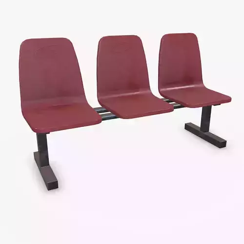 Old Waiting Chairs Low-poly PBR
