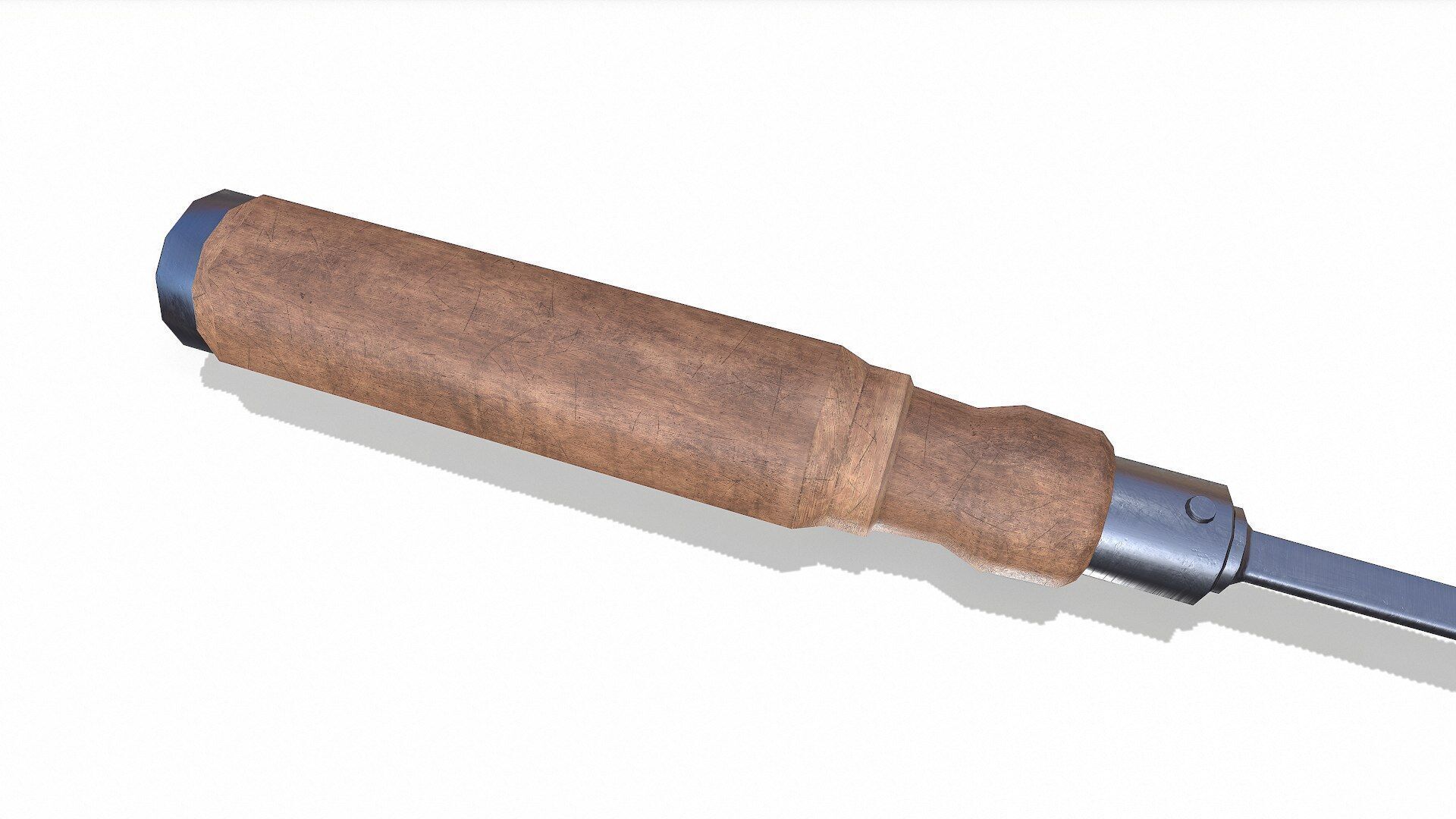 Old Vintage flathead Screwdriver Low-poly PBR Low-poly 3D model_7