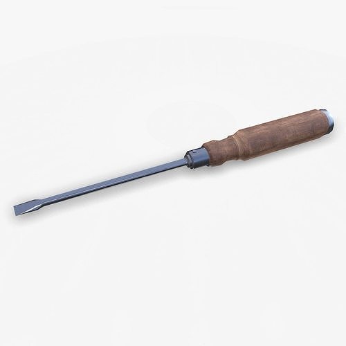 Old Vintage flathead Screwdriver Low-poly PBR Low-poly 3D model